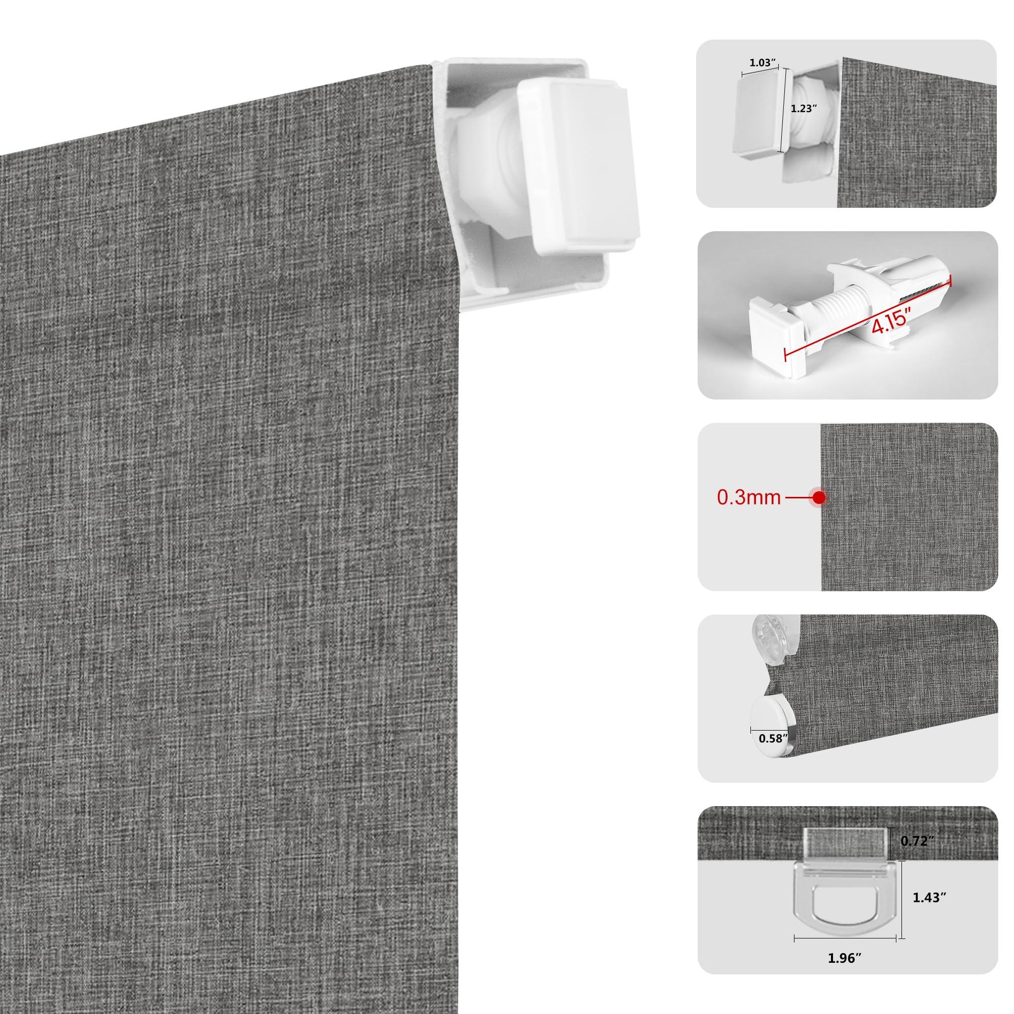 BERISSA BERISSA No Drill Cordless Roman Shades for Window, Blackout Roman Blinds Room Darkening Roll up Blinds Easy Install Linen Roman Window Shades for Inside Mount,28" W x 66" H,Linen Dark Gray