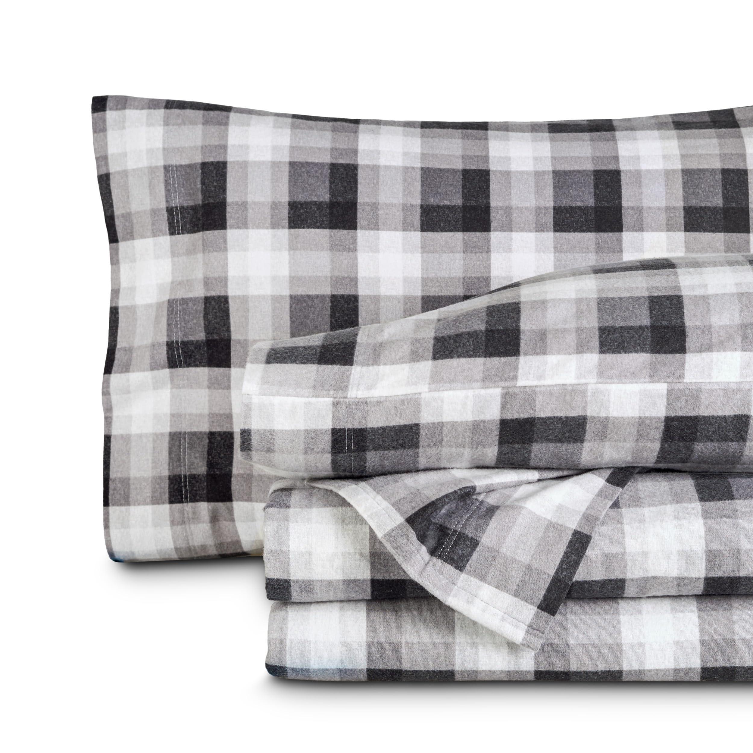 Bare Home Bare Home Flannel Sheet Set Prints, 100% Cotton, Velvety Soft Heavyweight - Double Brushed for Softness & Comfort - Deep Pocket - Bed Sheets (Twin, Oliver Plaid - Grey)