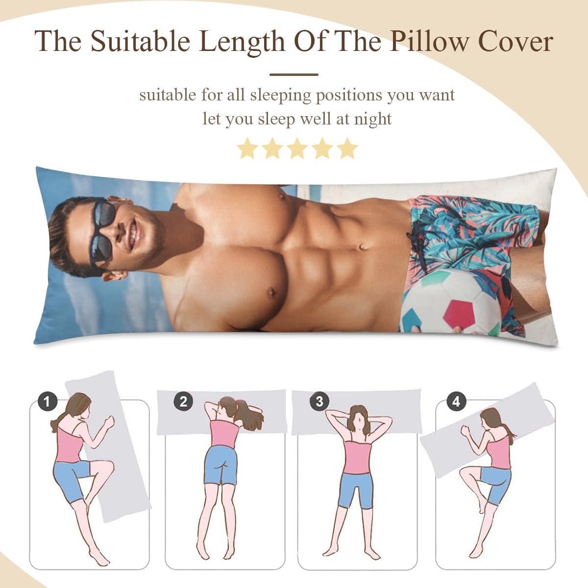 TUSANEII Custom Pillow Case Customized Pillow with Picture Long Body Pillowcase Personalized Throw Pillow Cover, Valentines Anniversary Love Keepsake Gifts Two-Sides Design, Black 54\"x20\"