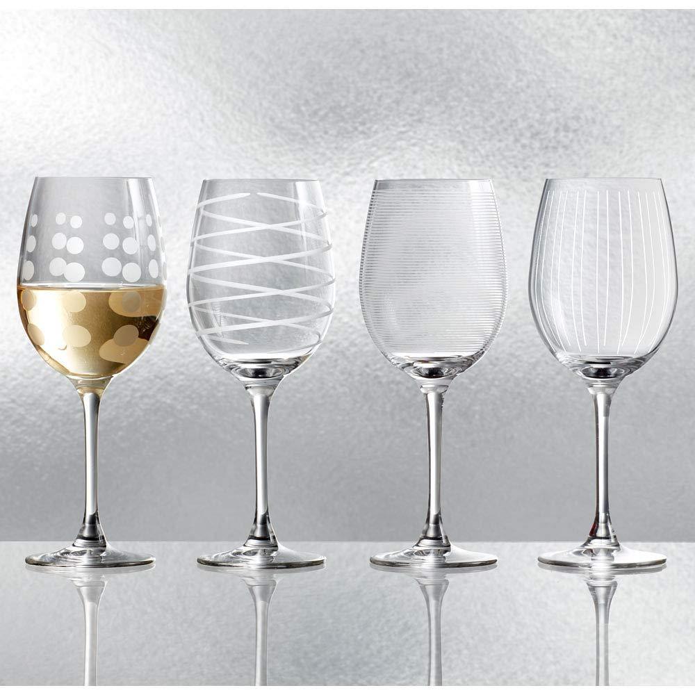 Mikasa Mikasa Cheers Wine Glasses and Martini Glasses, Set of 8, Whimsical Etched Glassware