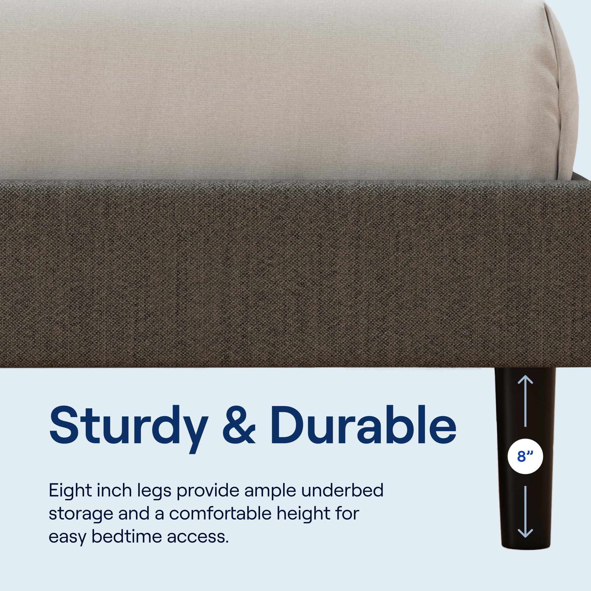 Siena Siena 10 Cal King Hybrid Firm Mattress with Bed Frame - Grey - Memory Foam & Innerspring System - Premium Pressure Relieving Layers - 180-Night Trial - 10 Year Mattress Warranty - Easy Assembly