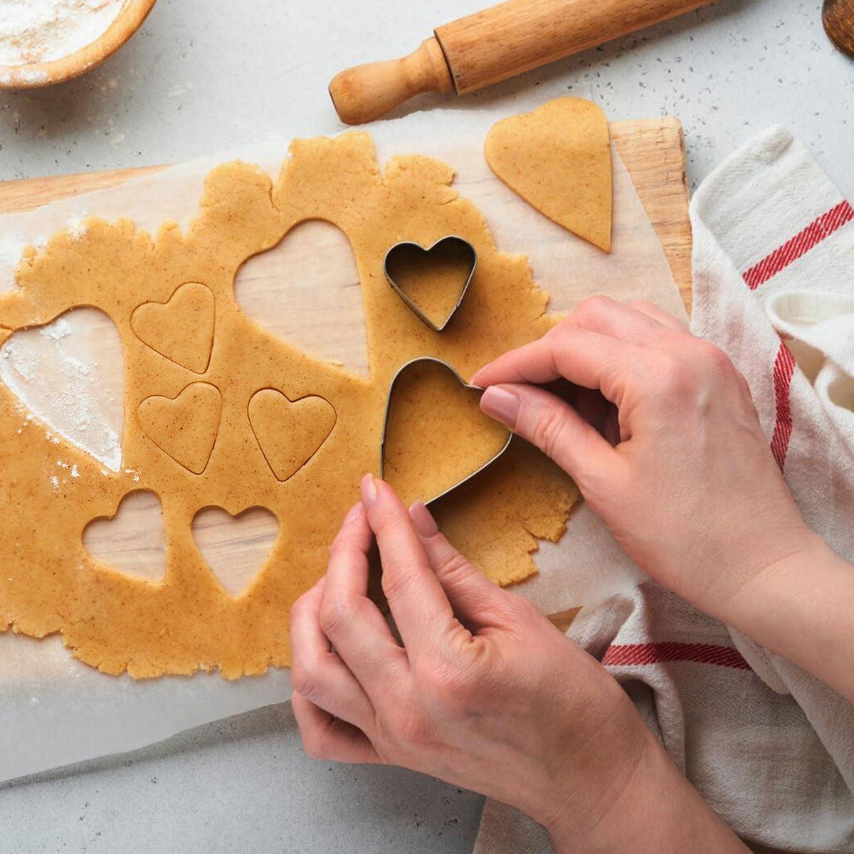 Quadafy 12Pcs Mini Cookie Cutters Shapes Set, Heart Round Flower Star Cookie Cutters, Stainless Steel Biscuit Cutter Tiny Fruit Vegetable Cutter