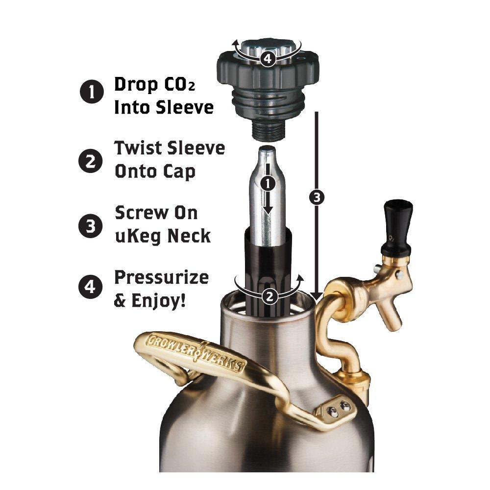 GrowlerWerks GrowlerWerks uKeg Carbonated Growler-Great Gift for Beer Lovers, 64 oz, Stainless Steel