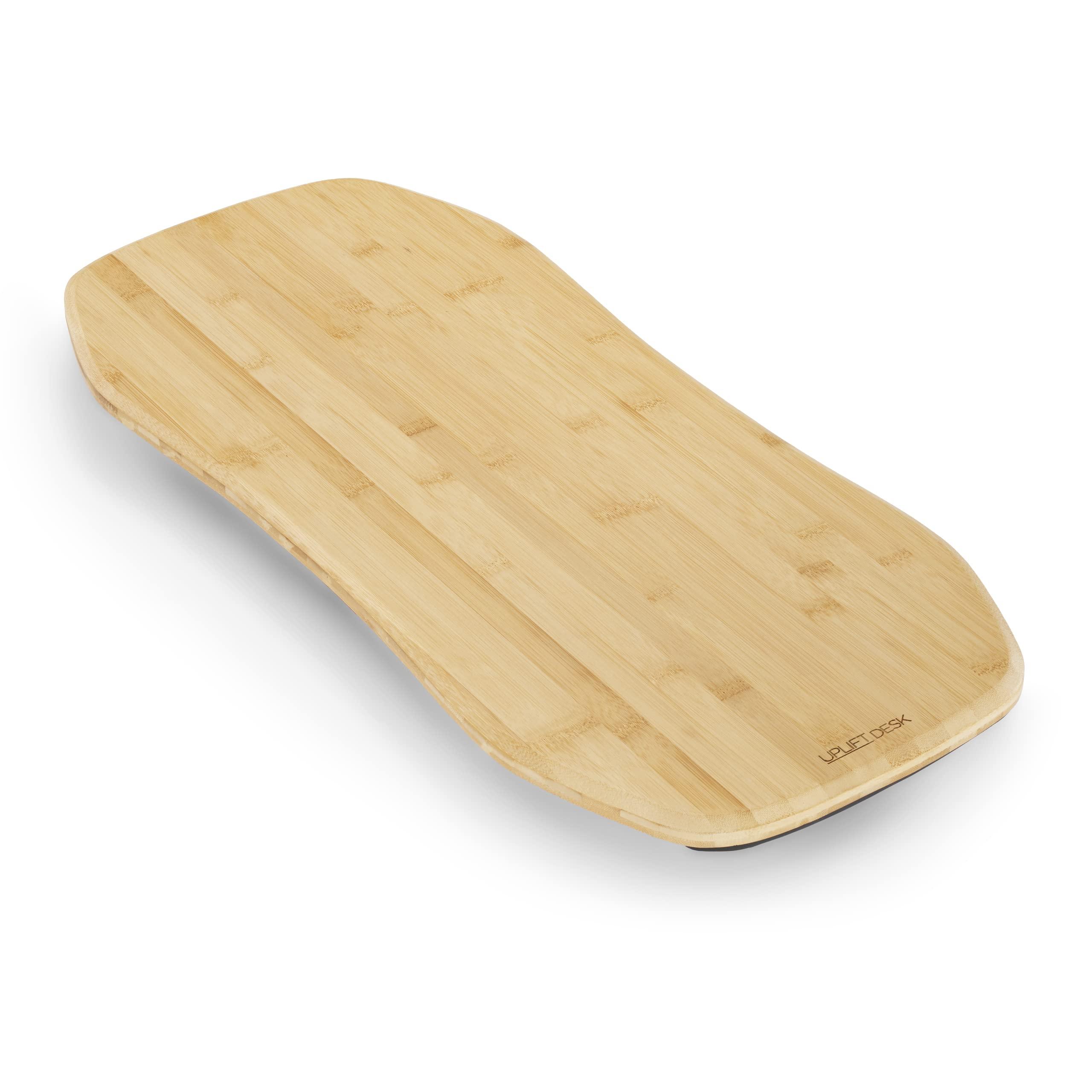 UPLIFTDESK Uplift Bamboo Curve (60 x 30 inch) Electric Standing Desk V2-Commercial (White) 4-Leg Adjustable Stand Up Desk, Advanced Keypad, Wire Grommets, Wire Management Tray, Bamboo Rocker-X Board