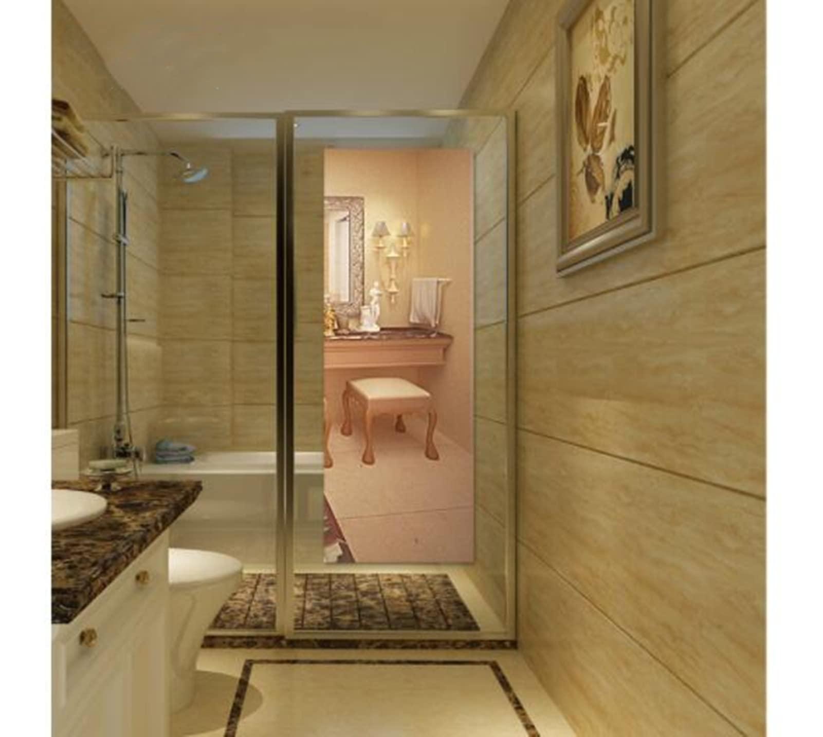 Onecen Flexible Mirror Sheets,19.7x59in Mirror Paper Self Adhesive Roll Stickers Non Glass Self Adhesive Mirror Tiles Self Adhesive Sheets,Great for Craft Home Wall Decor (Silver 19.7 * 59inches)