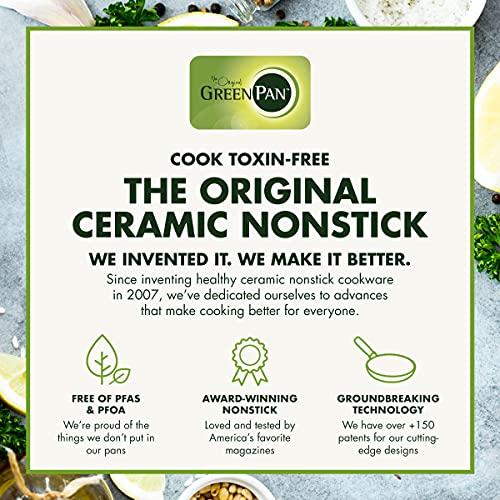 GreenPan GreenPan Chatham Hard Anodized Healthy Ceramic Nonstick, 10" Frying Pan Skillet, PFAS-Free, Dishwasher Safe, Oven Safe, Gray
