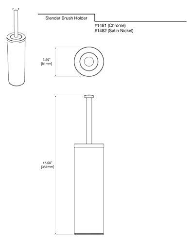 Gatco Gatco 1482 Latitude II Slender Toilet Brush Holder, Satin Nickel