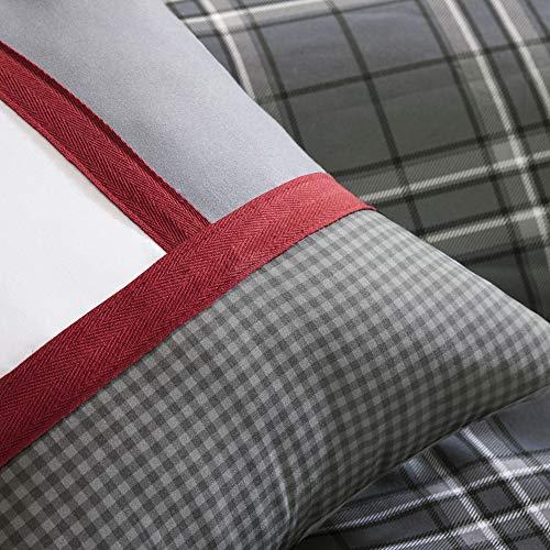 Intelligent Design Intelligent Design Daryl 5 Piece Plaid Print All Seasons Comforter Set, King/Cal King, Grey - Ultra Soft Microfiber Teen Bedding