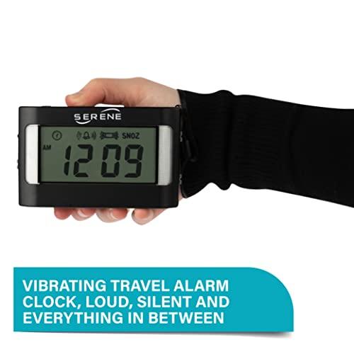Serene Innovations Serene Innovations Vibrating Alarm Clock for Hearing Impaired Loud Alarm Clock for Heavy Sleepers Adults Multimode Sound, Vibration, & Flash Alarm Clocks for The Deaf Portable Small Clock
