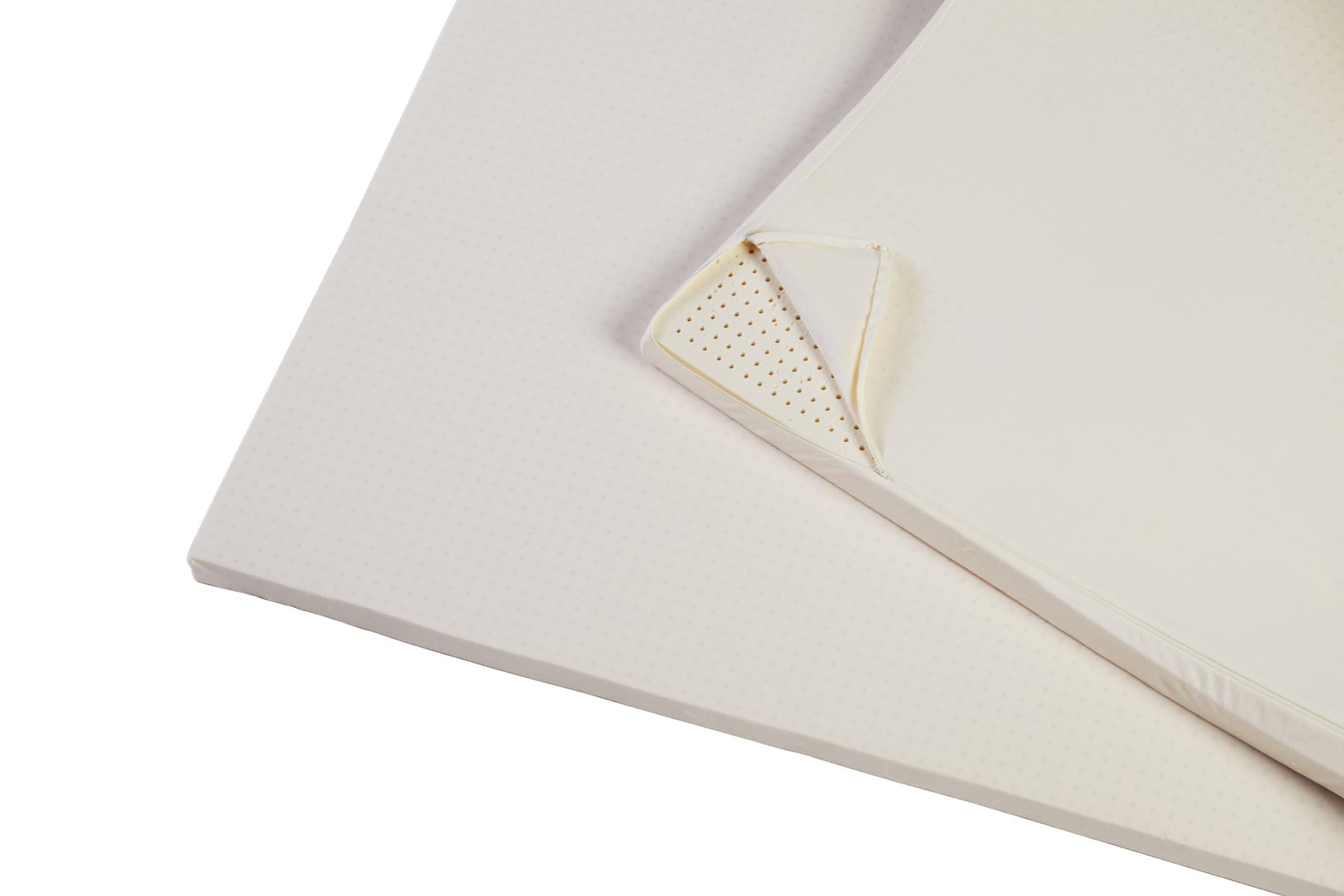 Sleep On Latex Pure Green Natural Latex Mattress Topper w/Jersey Cover - Firm - 2 Inch - Twin XL Size (GOTS Certified Organic)