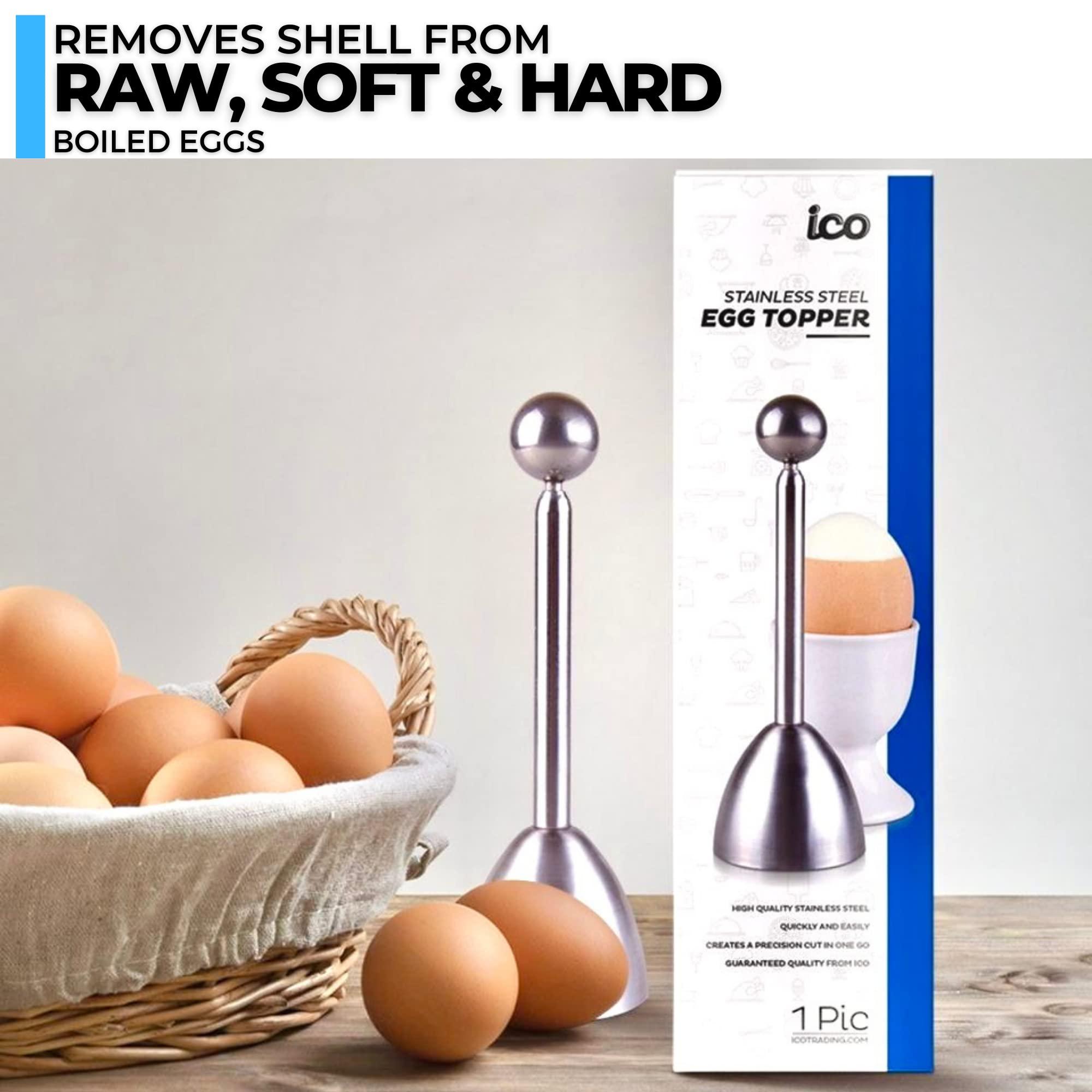 Impeccable Culinary Objects (ICO) ICO Stainless Steel Egg Topper and Perfect Egg Opener for Soft Boiled Eggs, Egg Cracker for Hard Boiled Eggs