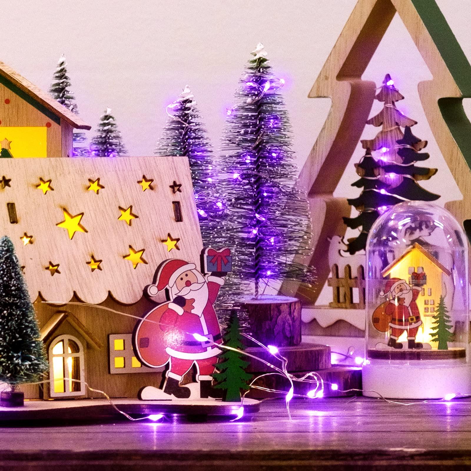 JMEXSUSS JMEXSUSS 8 Pack 50 LED Fairy Lights Battery Operated - Purple Christmas Lights for Gift Party Garden Patio Home Halloween Christmas Decorations