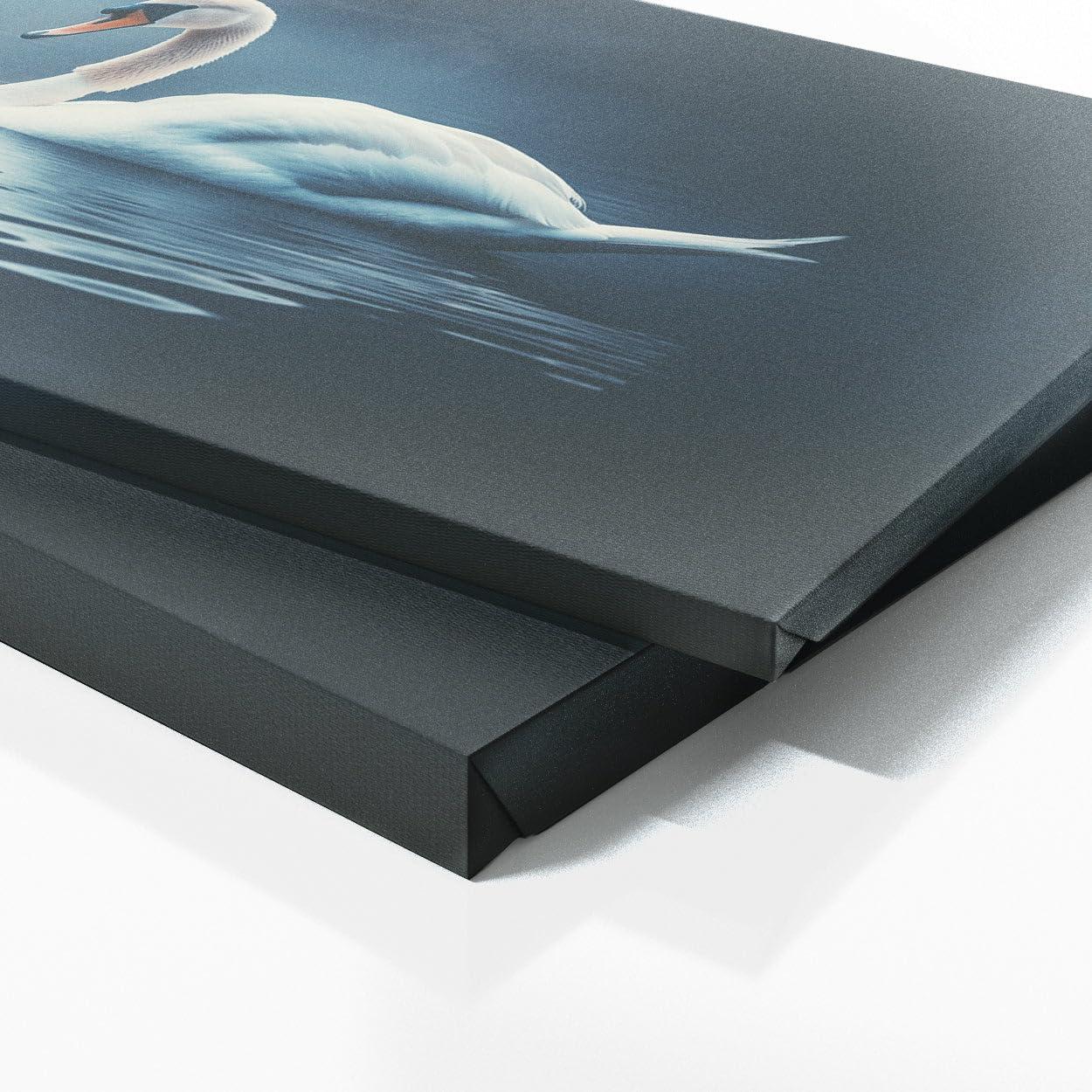 Sense Canvas Sense Canvas Animal Swans Landscape 97 Canvas Art - Home Decor Wall Art Print Poster Painting Small 20x8 / 0.75\"