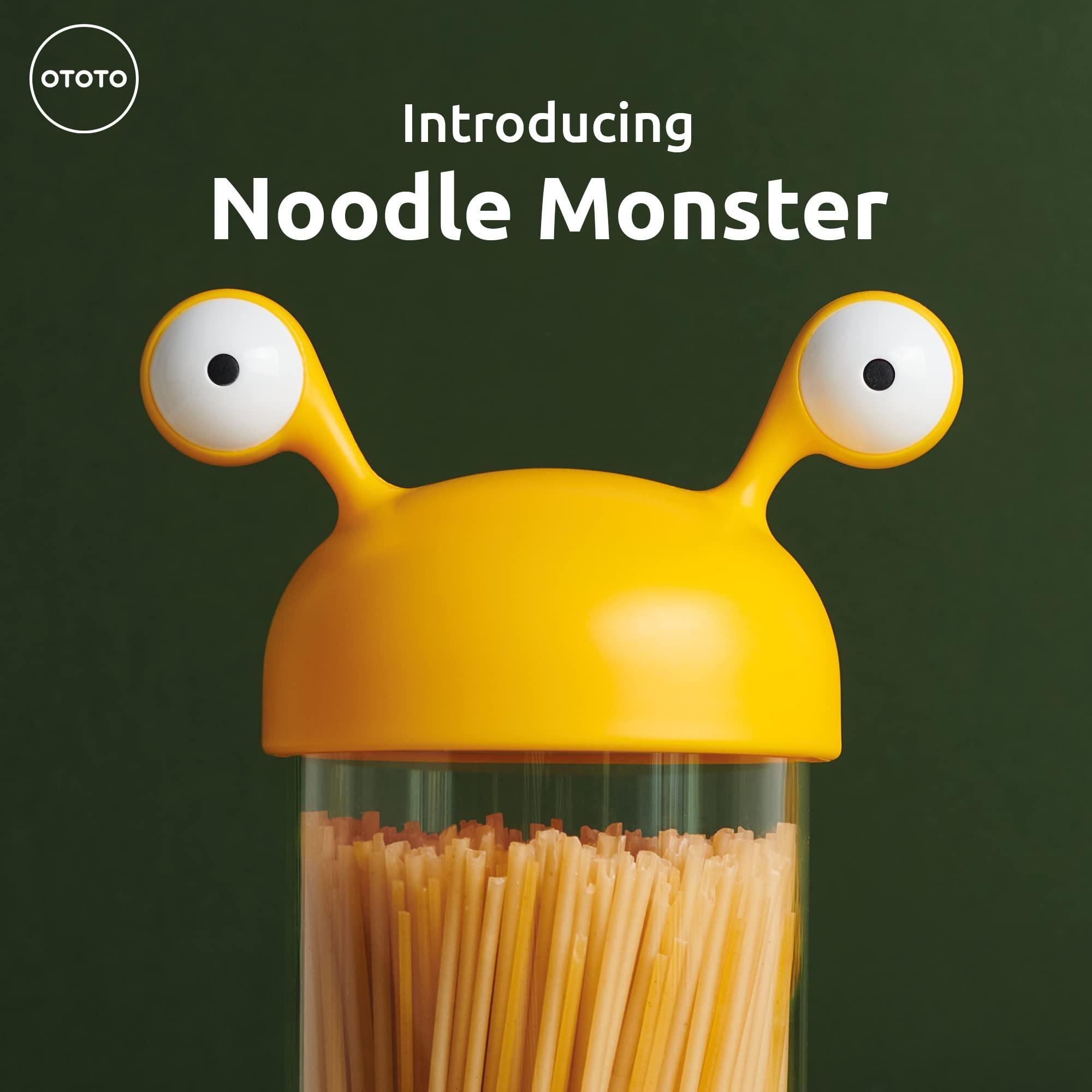 OTOTO OTOTO Noodle Monster Spaghetti Container Storage for Pantry - BPA-free Glass, Airtight, Food Grade & Dishwasher Safe - Pasta Holder - 5x3.5x12.75 in