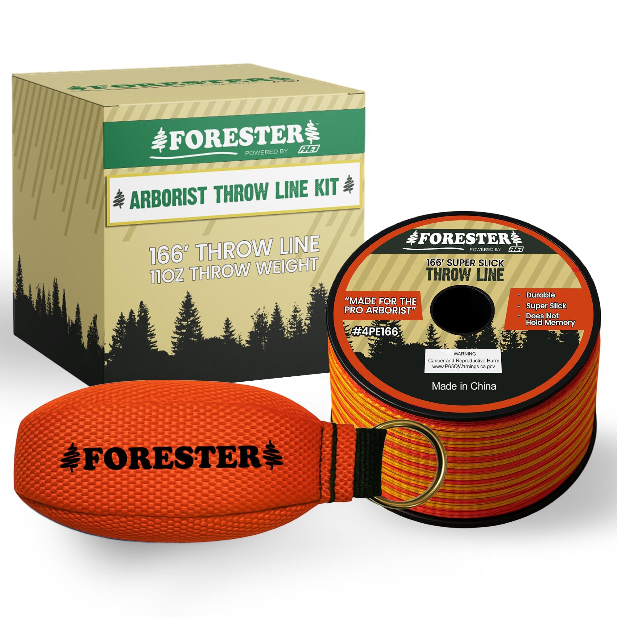 FORESTER FORESTER Arborist Throw Line Kit | 11oz Throw Weight & 166ft Rope | Ultra Slick 100% Polyester Rope | Arborist Equipment for Tree Climbing