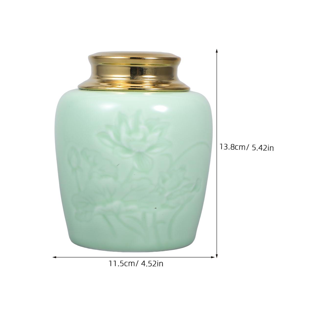 DECHOUS DECHOUS Ceramic Tea Canister Small 24oz Loose Leaf Tea Storage Container Porcelain Tea Canister with Lid for Loose Tea Sealed Ceramic Jar for Home Kitchen Office Tea Coffee Sugar