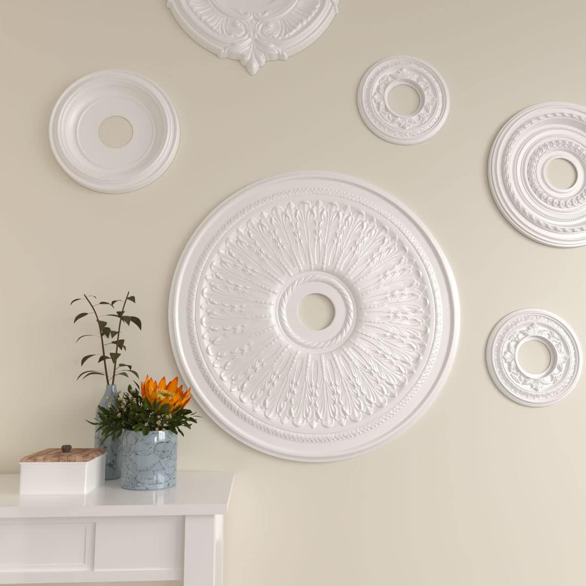 Ekena Millwork Ekena Millwork CM29OA Oakleaf Ceiling Medallion, 29 1/8\"OD x 3 5/8\"ID x 1\"P (Fits Canopies up to 6 1/4\"), Factory Primed