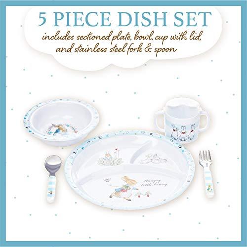 KIDS PREFERRED Beatrix Potter Peter Rabbit 5 Piece Melamine Dinnerware Set