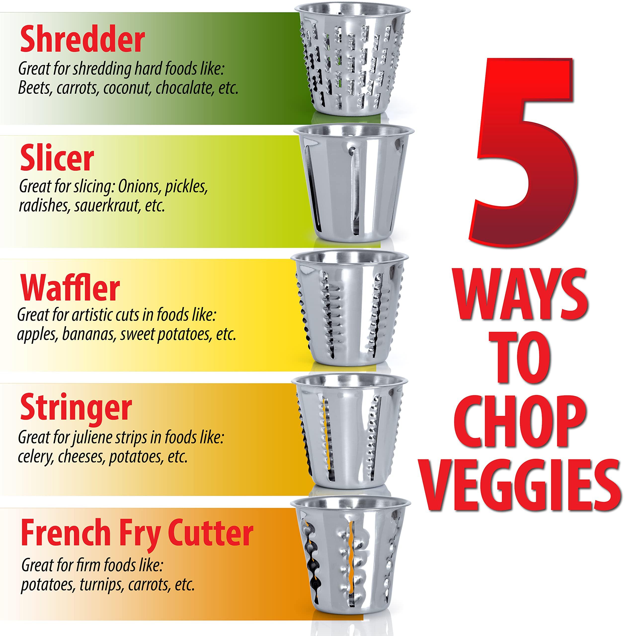 Maxam Maxam Vegetable Chopper, Dynamic Food Processor with Stainless-Steel Shredders