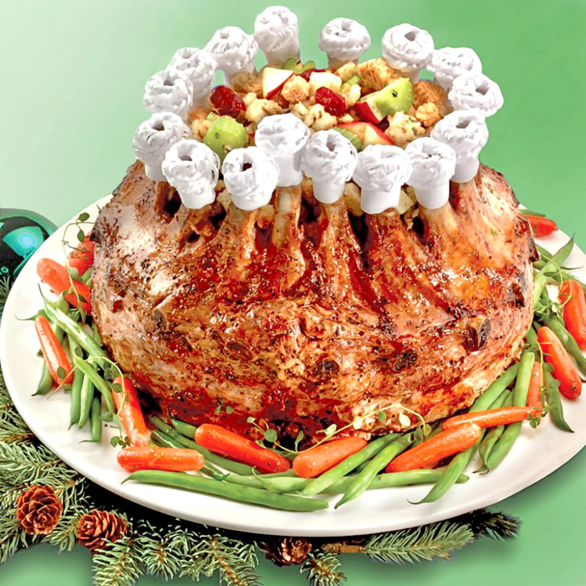 HIC Kitchen HIC Kitchen Turkey Embossed Serving Platter, Fine White Porcelain, Oversized