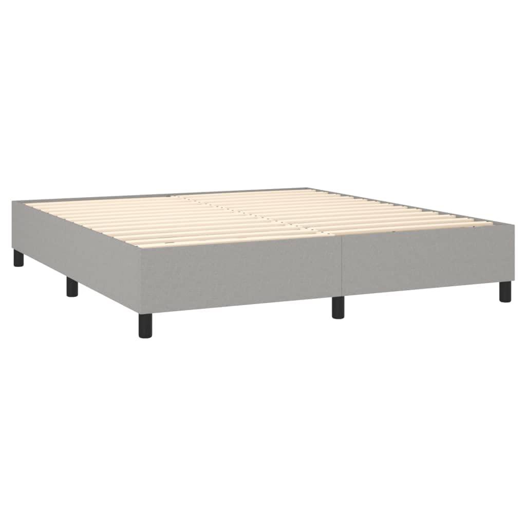 HEFZGDB HEFZGDB Box Spring Bed with Mattress Light Gray 72"x83.9" California King Fabric Queen Bed Full Bed Frame Bed Frame Suitable for Your Beautiful Room and Bedroom.