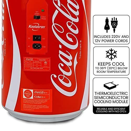 Koolatron Koolatron Coca-Cola Portable 8 Can Thermoelectric Mini Fridge 5.4 L/ 5.7 Quarts Capacity, 12V DC/110V AC Cooler for home, cabin, beer, beverages, snacks, skincare, cosmetics, medication, Red CC06