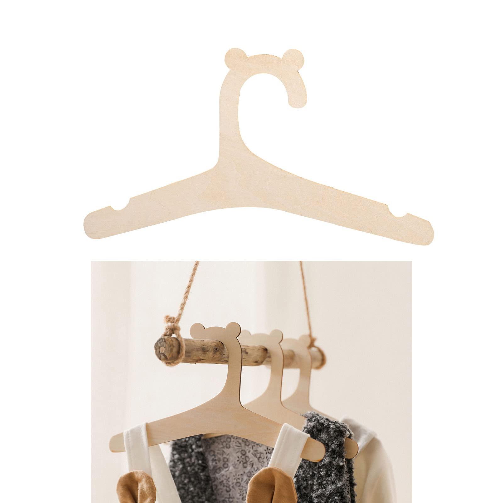 Gllehkt Gllehkt 5Pcs Children Wood Clothes Hanger Cartoon Bear Wood Storage Holder for Children Room Coat Pants Clothes Storage, 22.8x12.1cm