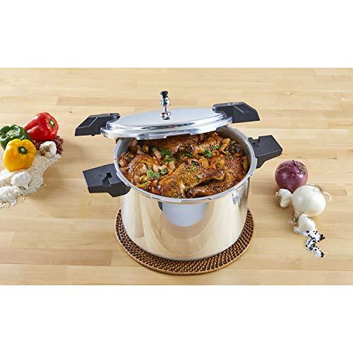 Imusa IMUSA USA A417-80808 22Qt Jumbo Stovetop Pressure Cooker with Regulator and Side Handles, Silver