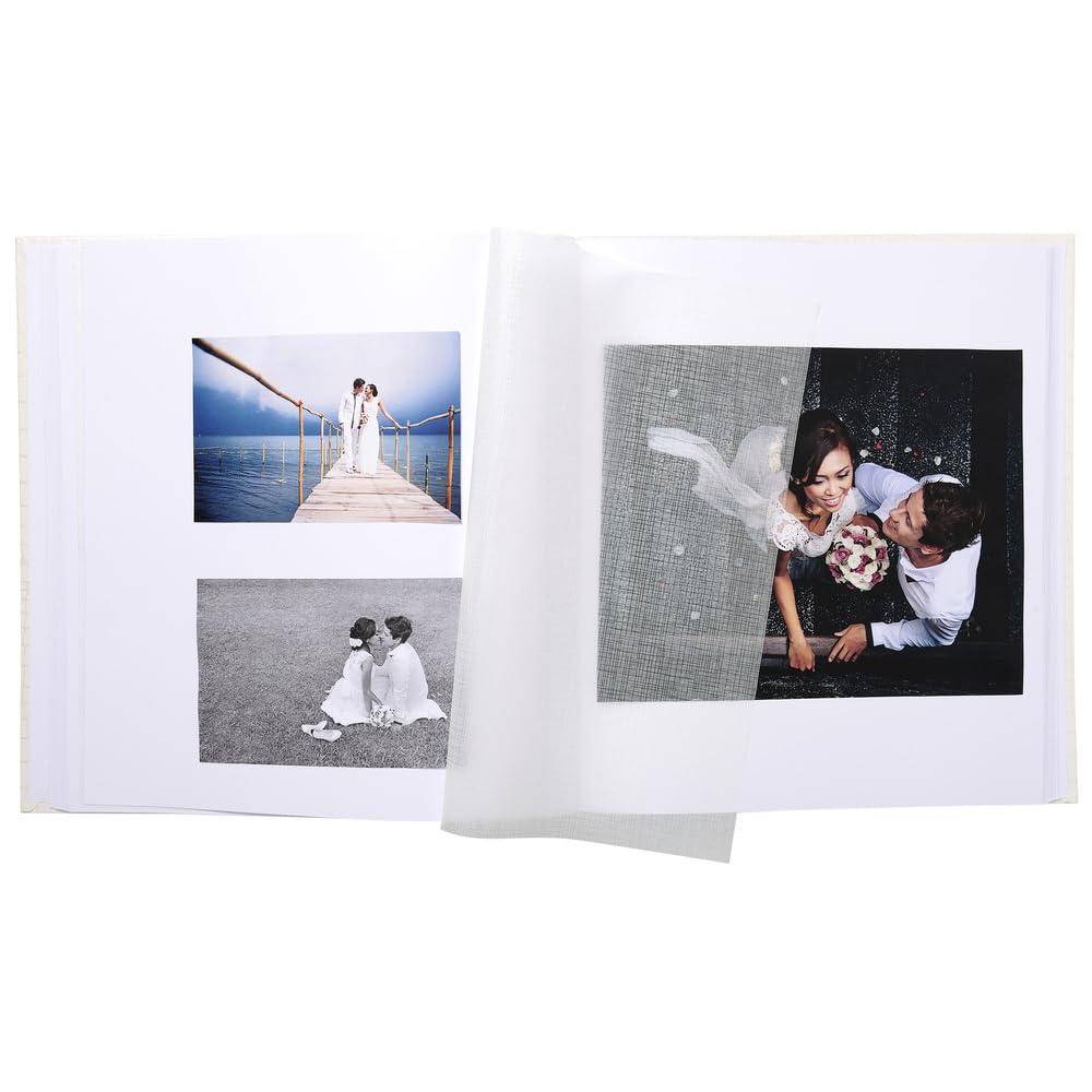 Exacompta Exacompta - Ref 11154E - Kingsbridge\' Wedding Photo Album - 290 x 320mm in Size, 60 White Pages, Holds Up To Approx. 300 Photos - White Windowed Cover