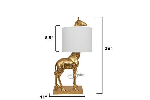 Creative Co-Op Creative Co-Op Gold Giraffe Lamp with Linen Shade