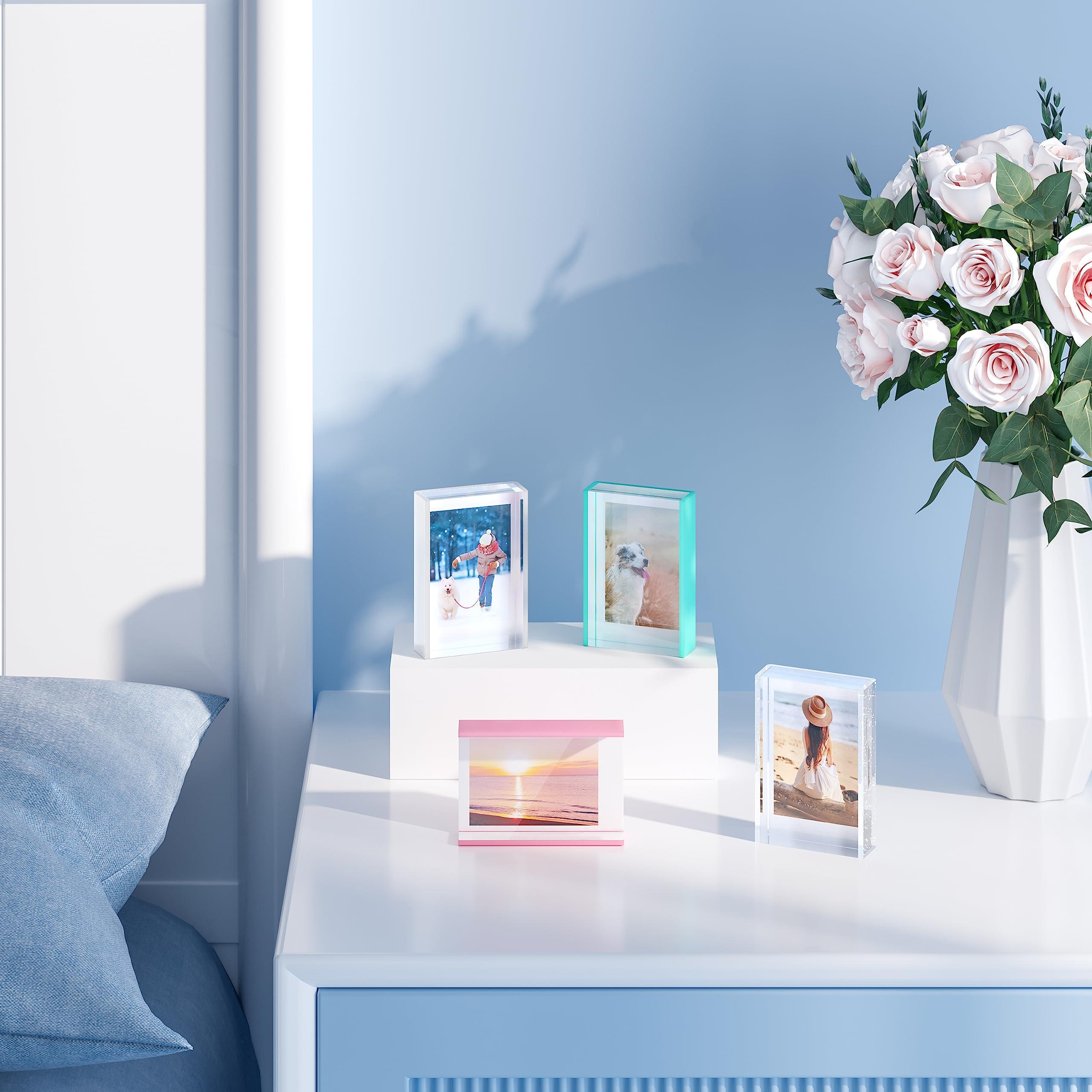 Phattopa Instax Mini Film Picture Frames, 2x3 Fujifilm Polaroid Picture Frame, Mini Instax Acrylic Photo Frame, Wallet Size Instant Picture Frames, Desktop Small Photo Frame, Polaroid Photo Display Holder