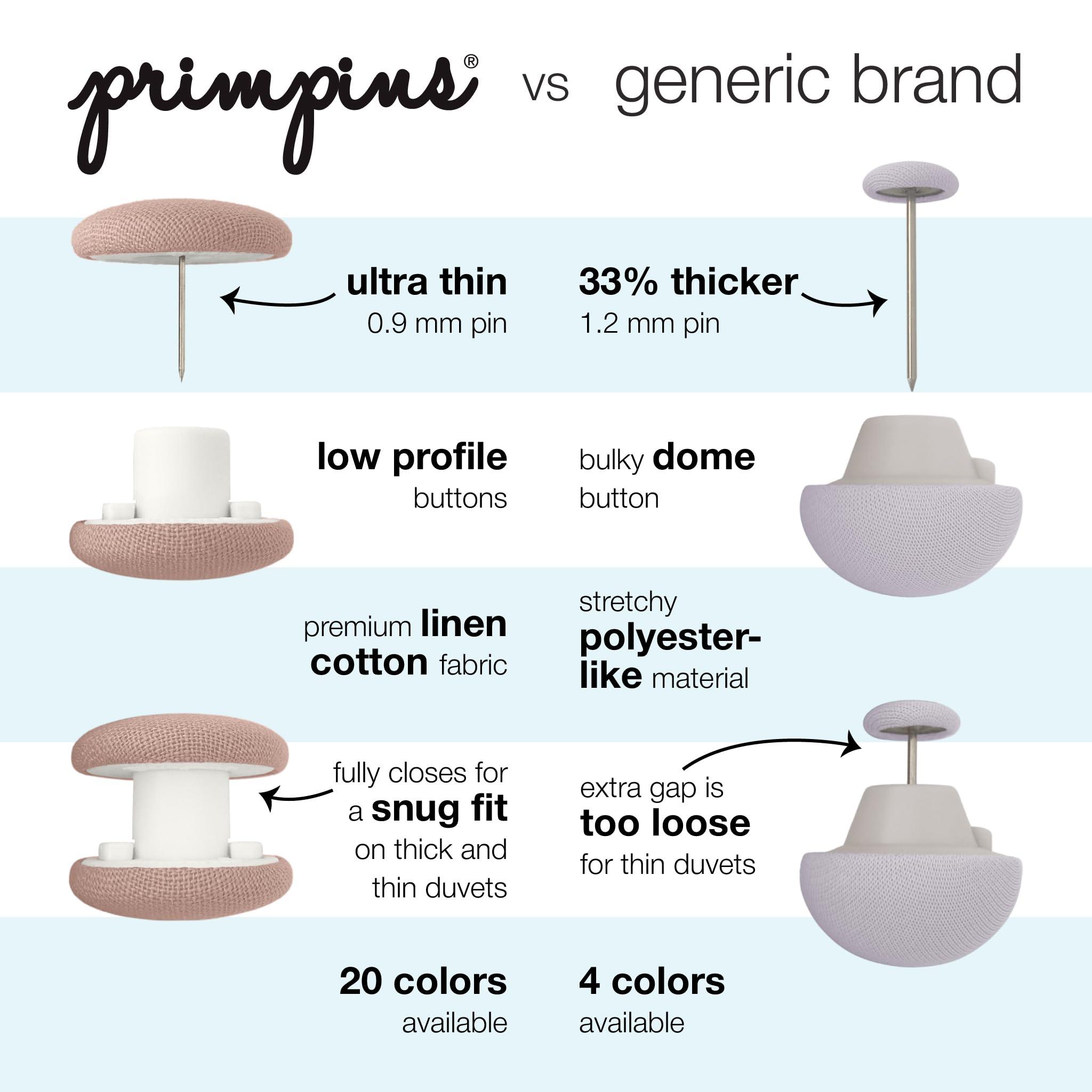 Primpins Primpins Duvet Clips - Classic Linen - 20 Colors Available - Double Sided Pin Fasteners - Prevents Comforter from Shifting in Cover (Set of 8, Dusty Rose)