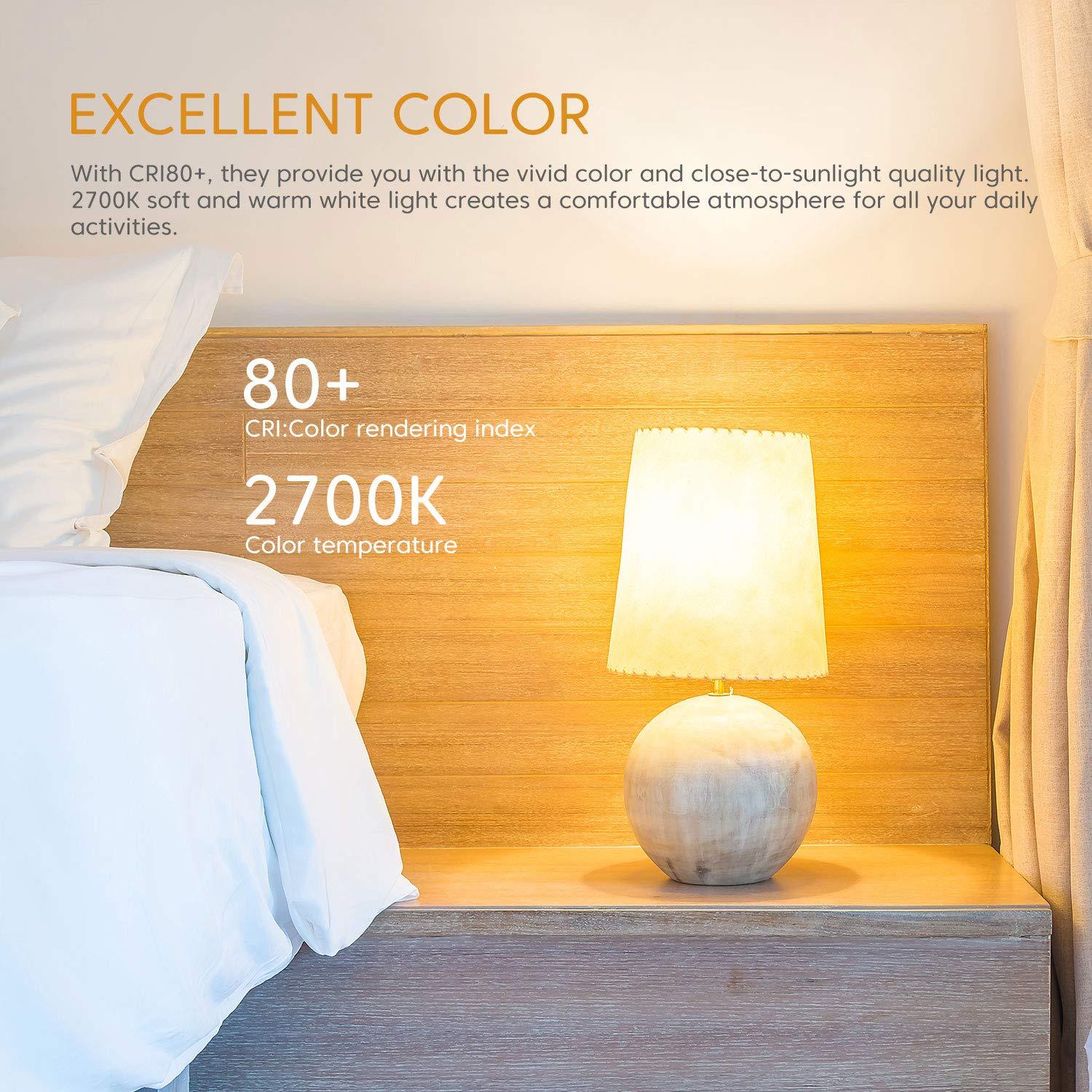 Linkind Linkind A19 LED Light Bulbs Dimmable, 40 Watt Equivalent, E26 Base, 2700K Soft White, 5.7W 460 Lumens CRI80+, 120V, UL Listed FCC Certified, LED Lights for Bedroom Living Room Home Office, 6 Packs