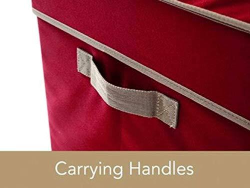 Covermates Covermates Keepsakes Adjustable Ornament Storage Box, Carrying Handles, Padded Protection - Holiday Storage-Red