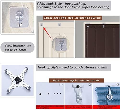 VIYZX VIYZX Sound Proof Curtains for Doorway, Winter Thicken PU Soundproof Blanket - Partition Insulation Thermal Curtain - Home Bedroom Windproof Cloth Waterproof