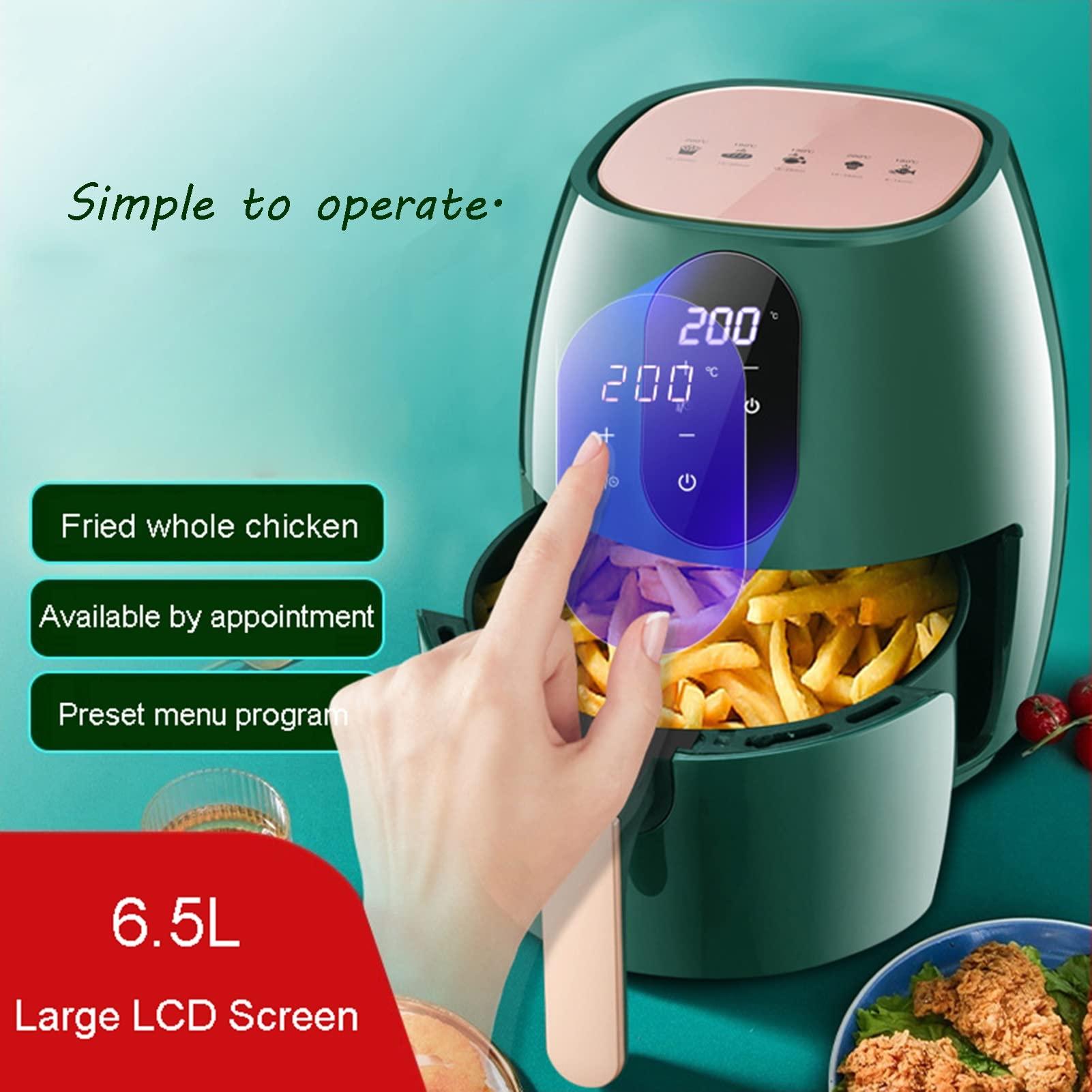 AJIEYMXD AJIEYMXD Home Air Fryer, LCD Touch Screen Panel, Fast Low Fat Cooking Electric Oven, Easy Clean, 6.5L, Dark Green needed Efficency