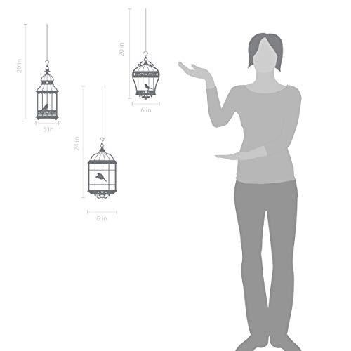 The Decal Guru Pretty Birds in 3 Hanging Birdcages Vinyl Wall Decal Stickers Removable Decorative Graphic Transfers (Storm Grey, 24x18 inches)