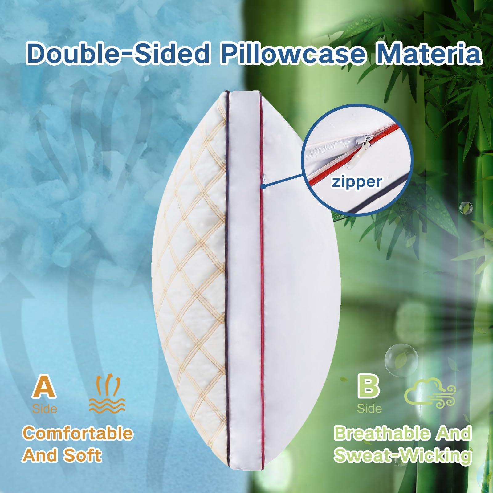 YZ HOME YZ HOME Long Body Pillow for Adults - Firm Body Pillow Insert with Shredded Blue Memory Foam, Adjustable Height, Soft Support for Side Sleeping, Pregnant Women, Washable (20x54 Inch, White)