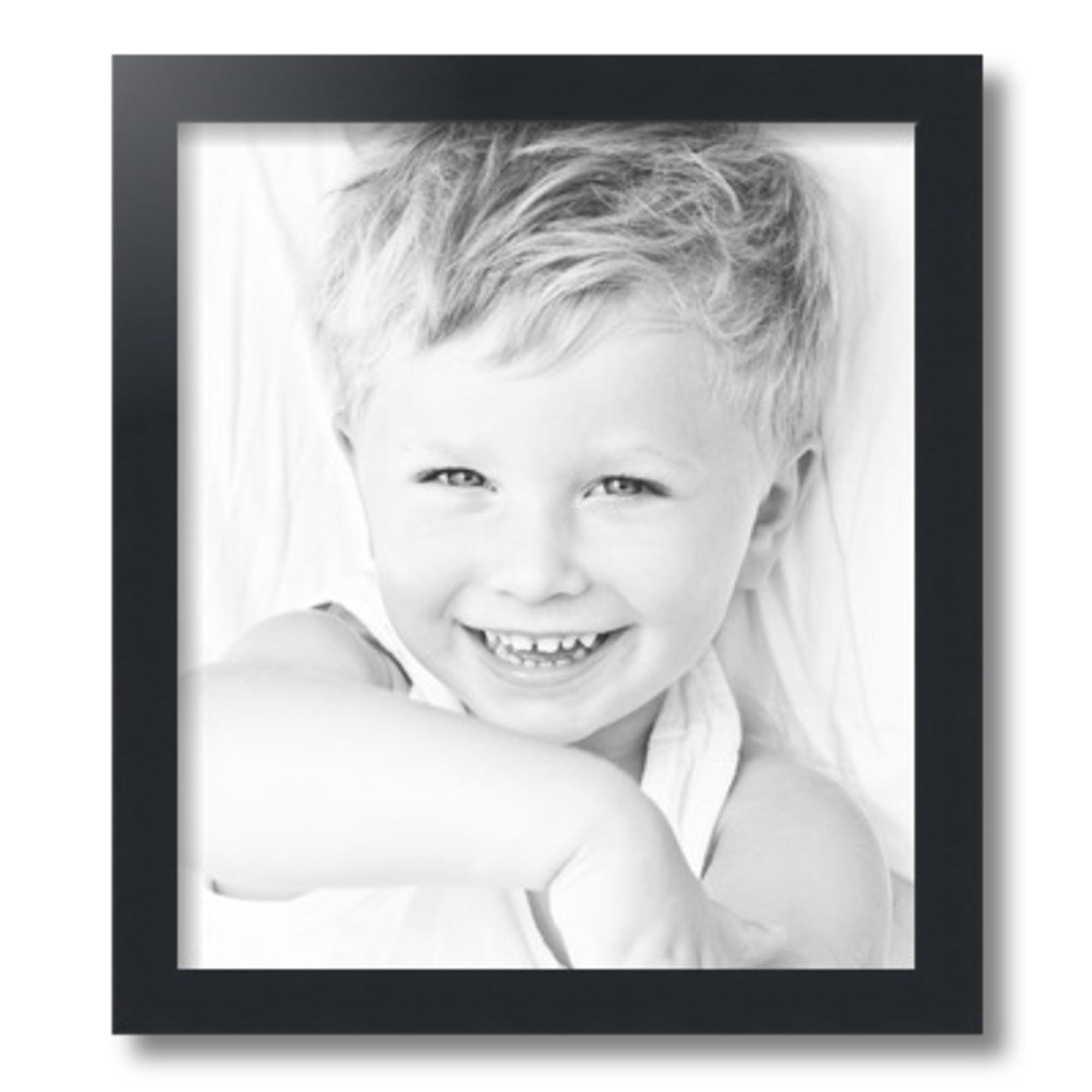 ArtToFrames ArtToFrames 14x16 Inch Black Picture Frame, 1 - Pack, This 1.25 inch Custom MDF Poster Frame is Black Satin, Comes with Regular Glass (Frame_Pack_1_5180-14x16)