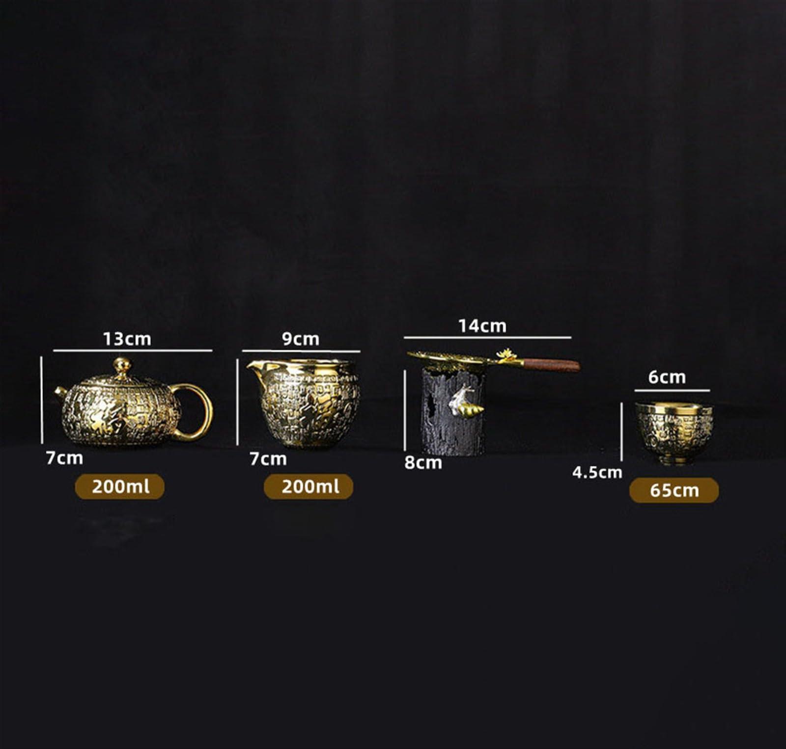 HMLTD Chinese/Japanese Tea Set 24k Gold-plated Kung Fu Teaset Chinese Travel Tea Sets Luxury Bone China Tea Pot Teacup Tea Accessories Gift Box Packaging Portable Teapot Set Tea Gift set (Size : Gift box p