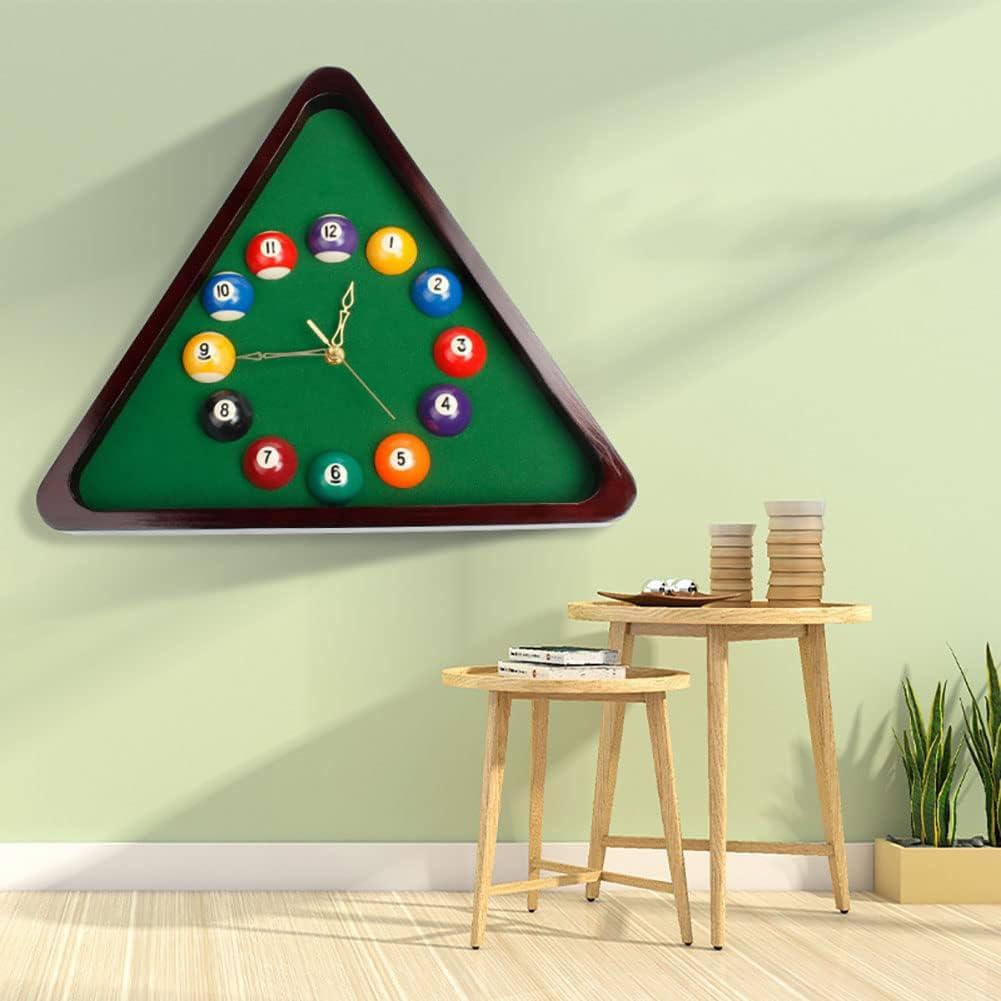 HAODING HAODING Billiard Wall Clock, Resin Wooden Ball Clock, Creative Wall Clocks, Billiard Club Wall Clock,Snooker Billiard Triangle Clock Wall Clock, Billiards Player\'s Good Decorative Gift 30cm