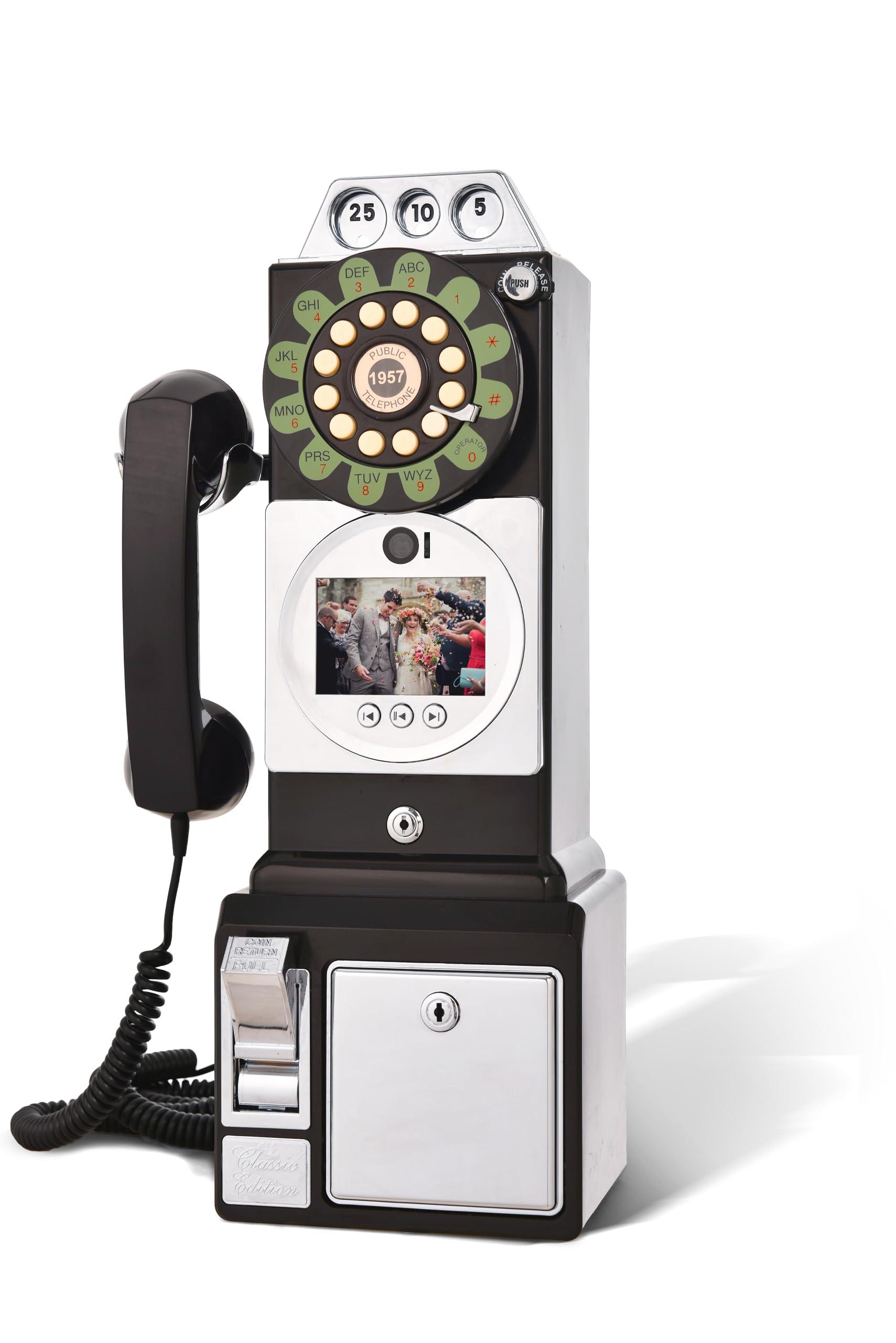 RetroVox Video & Audio Guest Book Wedding Phone Guestbook Creative Easy to Use & Fun Engagements Anniversaries Baby Showers Graduation (Black)