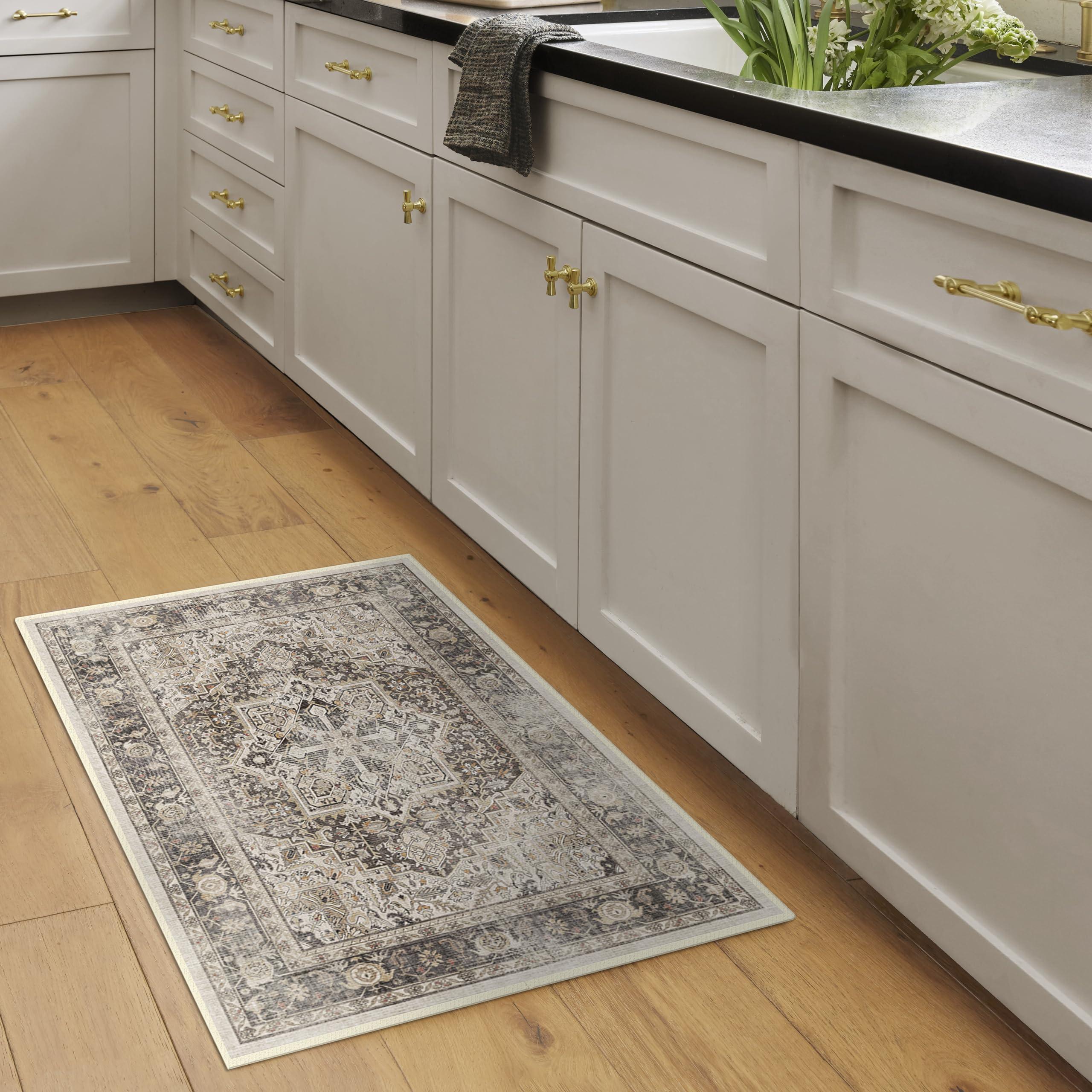 RUGGABLE Ruggable Washable 2x3 Area Rug, Kamran Hazel, Premium Rugs for Living Room, Bedroom, Kitchen, Office, Classroom with Gripper Non Slip Pad