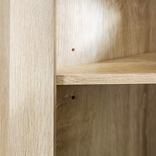 Walker Edison Walker Edison Alcott Classic Glass Door Fireplace Corner TV Stand for TVs up to 55 Inches, 48 Inch, White Oak