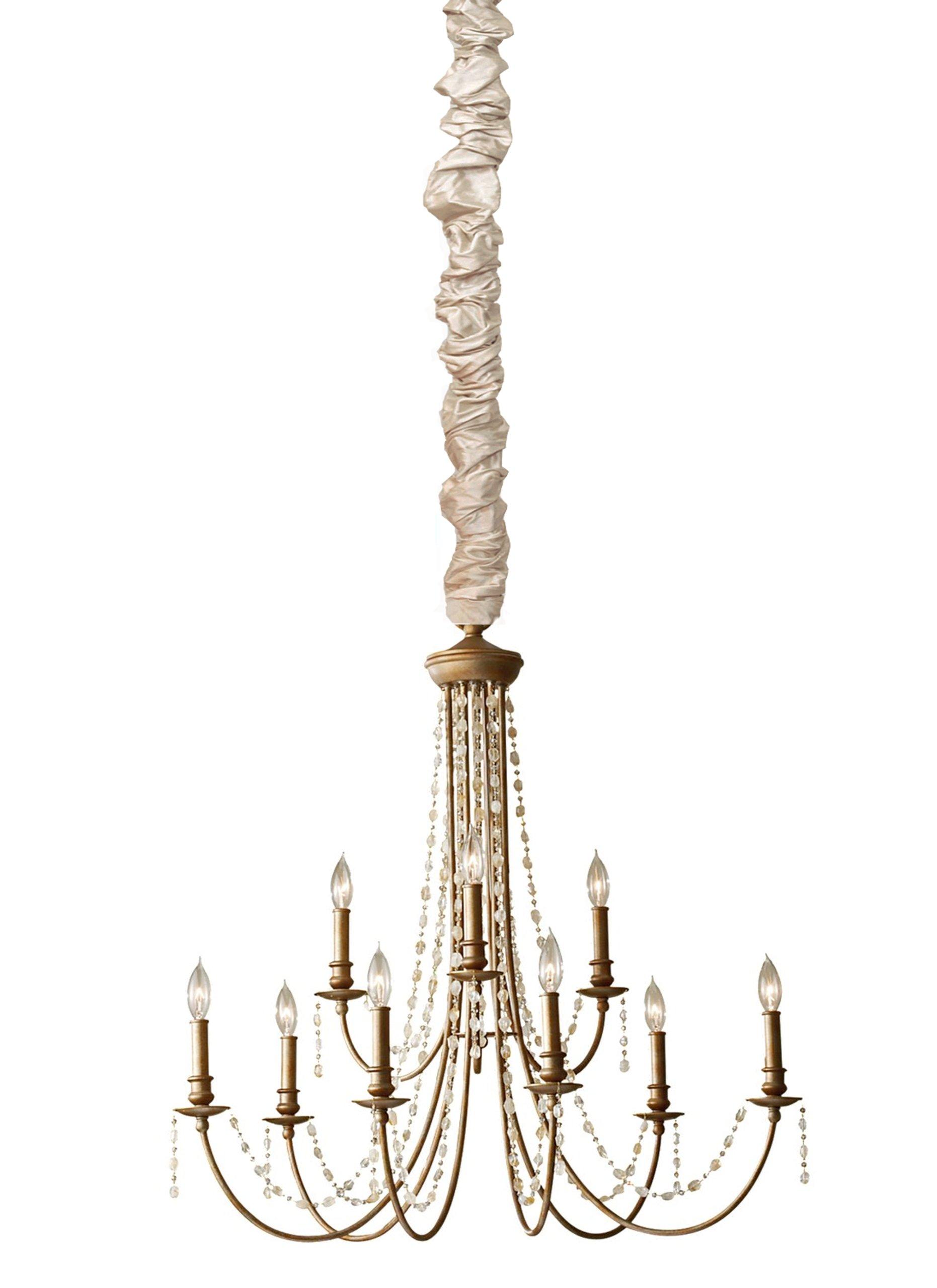 Designer Cords from Collections by Design Bone 100% REAL Silk Chandelier Chain Cover Velcro Closure 6 ft long