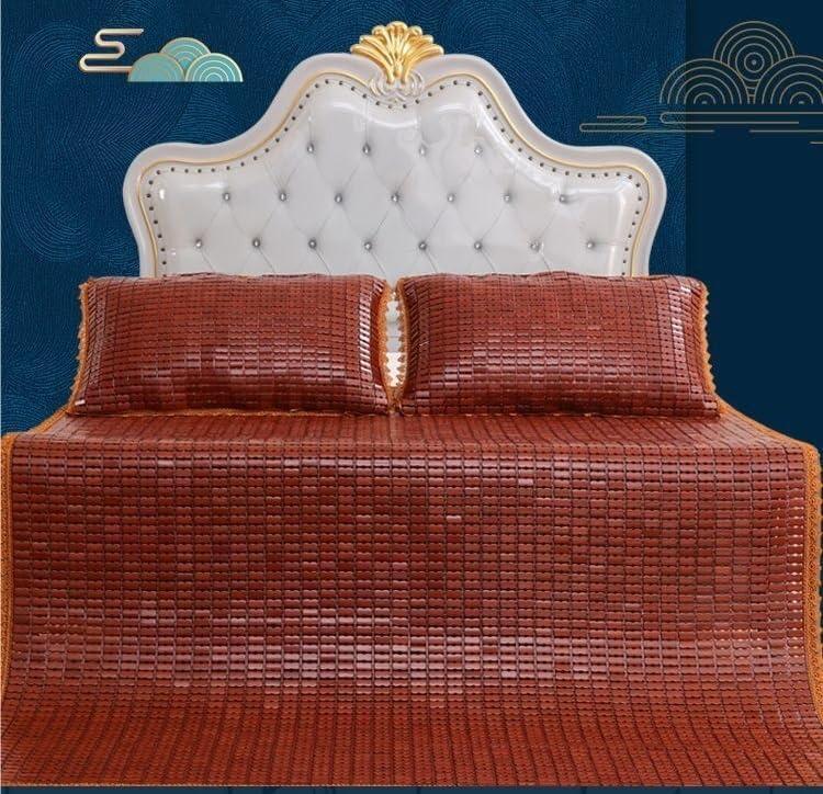 SUSEHXD SUSEHXD Summer Bamboo Bed Mat Mattress Topper Pad, Foldable Summer Bed Mat, Breathable Cool Absorb Sweat Summer Sleeping Mat for Home Bedroom School Dormitory(0.8 * 1.9m)