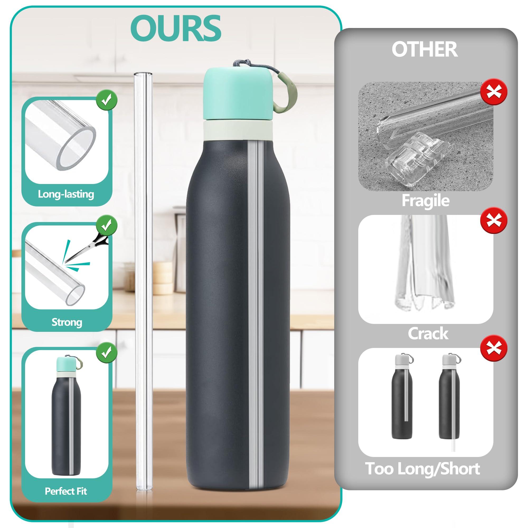 Ehzyaz 5PCS Replacement Straws for Owala Water Bottle 24 oz, Straw Replacement with 2 Cleaning Brush for Owala FreeSip Twist 24oz Cup, Accessories Set Include 5pcs for Owala Straws and 2 Straw Cleaner Brush