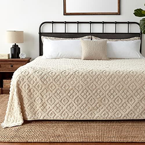 Style Master Stylemaster Diamond Tufted Chenille Bedspread, King, Ivory