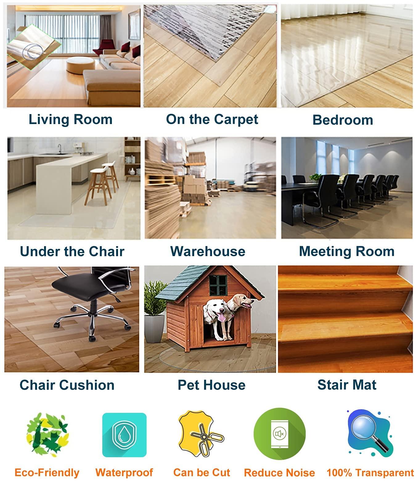 Hallway Runner Hallway Runner Rug Skid-Resistant Heavy Duty Carpet Runner, Plastic Vinyl Hardwood Floor Clear Rug Runners, 3 M / 4 M / 5 M / 6 M / 7 M / 8 M Long Optional Mats (Size : 1m x 1m/39inx39in)