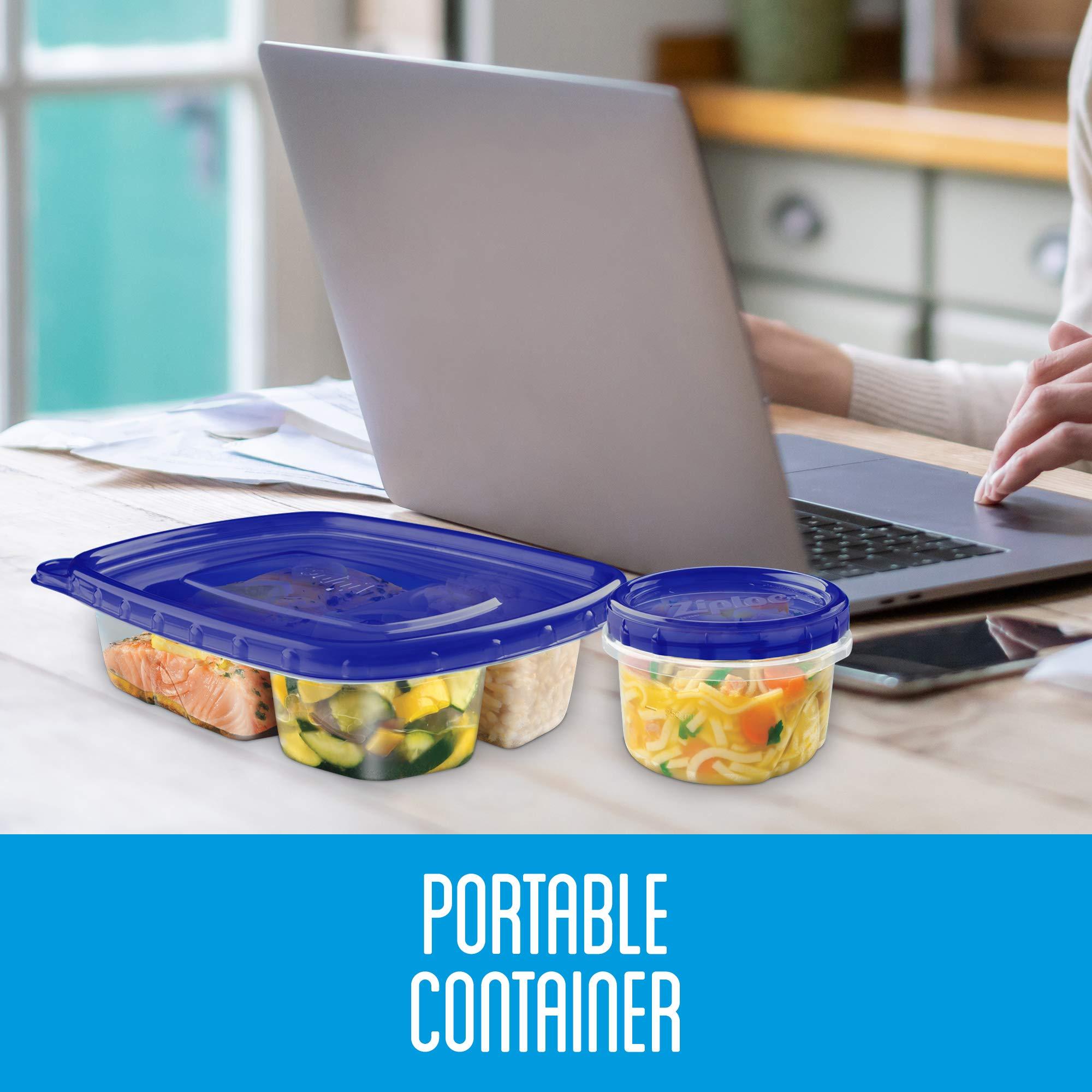 Ziploc Ziploc Food Storage Meal Prep Containers Reusable for Kitchen Organization, Dishwasher Safe, Lunch Pack, 8 Count